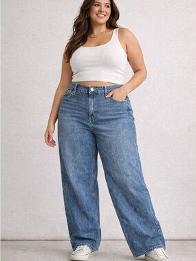 Old Navy High-Rise Wide Leg Jeans - Light Blue Wash NWT Y2K Strretwear